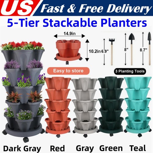 Tier stackable planters - 5-tier,